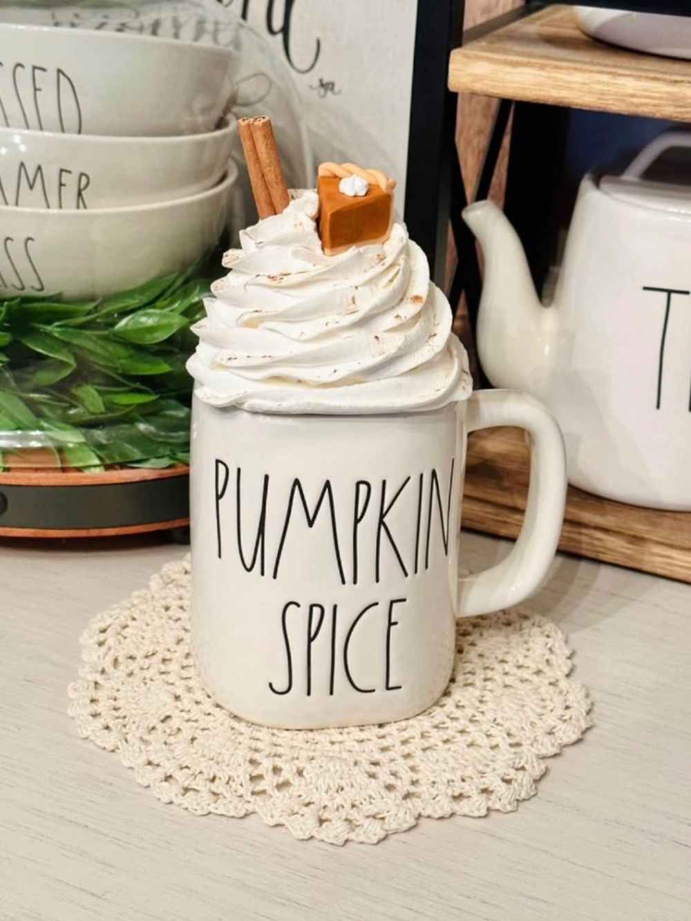Rae Dunn Pumpkin Spice Mug with Topper